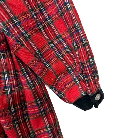 CC Bates Girls Red Plaid Smocked Dress With Black Velvet Collar size small - Picture 9 of 9